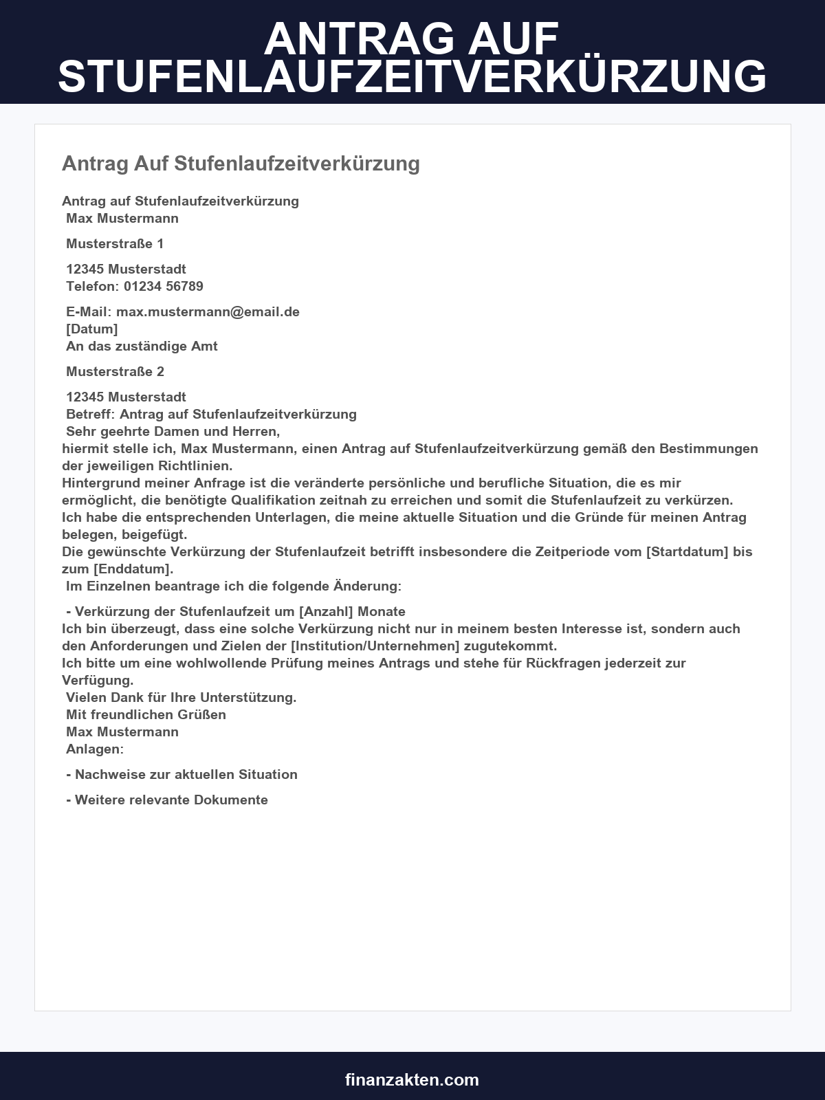 Muster Antrag Auf Stufenlaufzeitverkürzung