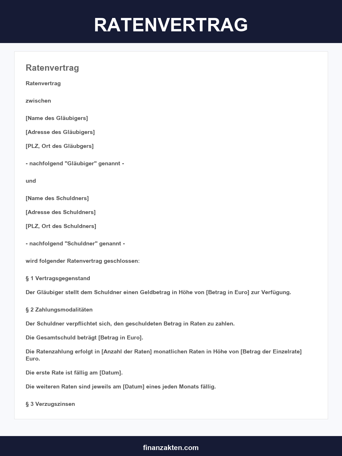 Ratenvertrag