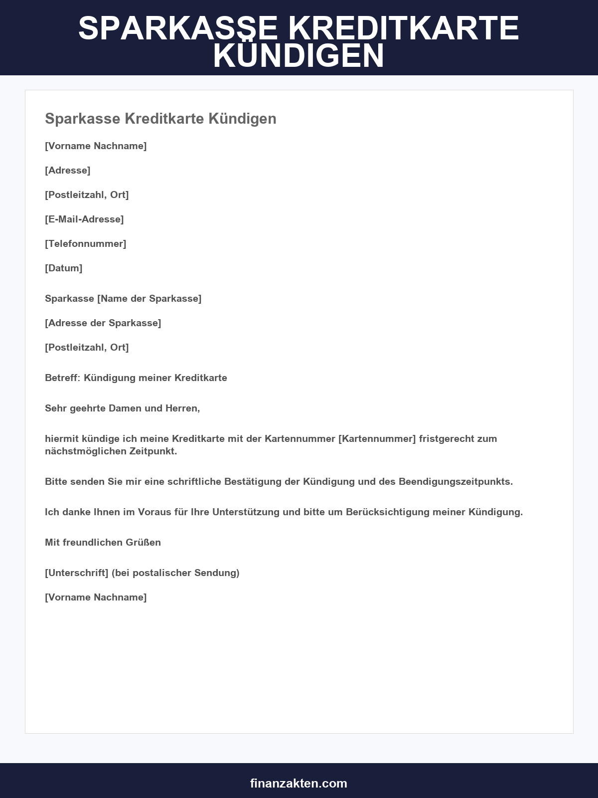 Sparkasse Kreditkarte Kündigen Formular